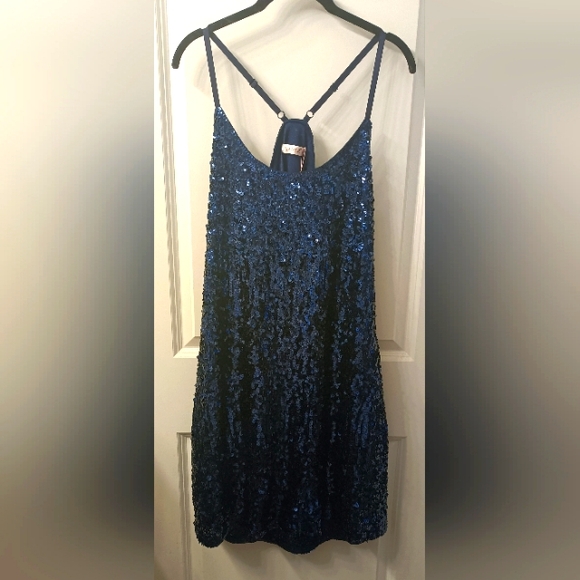 Maner Dresses & Skirts - Sequin Navy Blue Prom / Cocktail Dress NWT